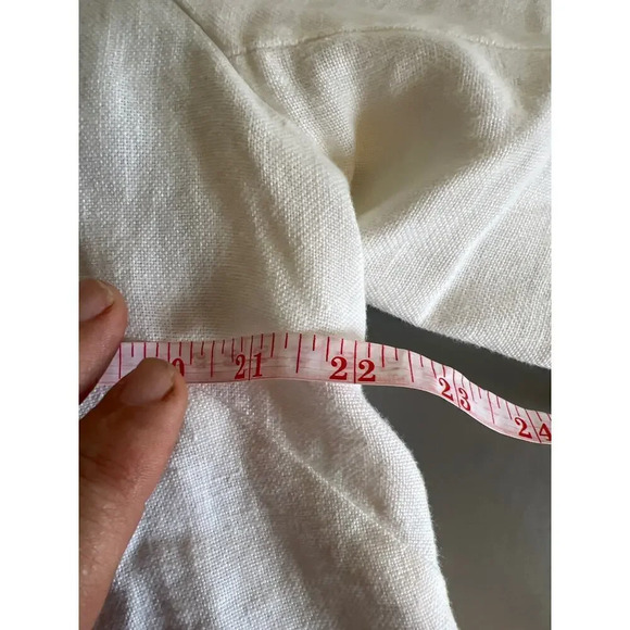 Lafayette 148 100% Linen one button blazer freyed hem 12 - Picture 7 of 9